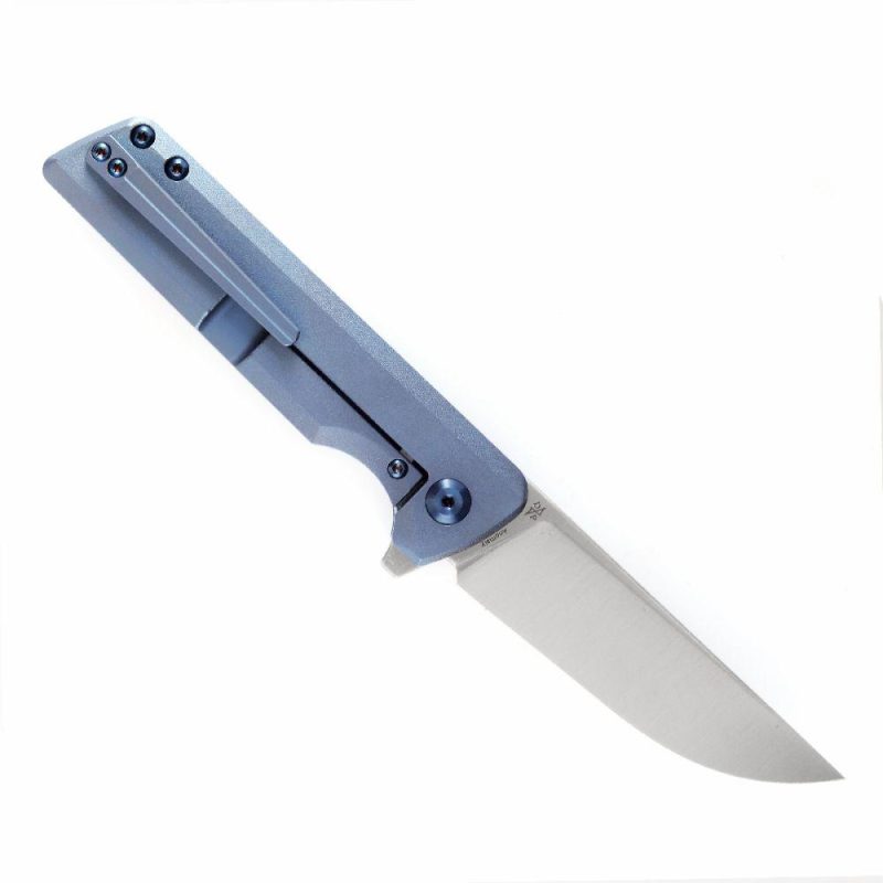 Anomaly Flipper Knife Blue Orange Peel Finish Titanium Handle (3.14”CPM-S35VN Blade) Dirk Pinkerton-K2038A3 Blue. Orange | Folding Pocket Knives