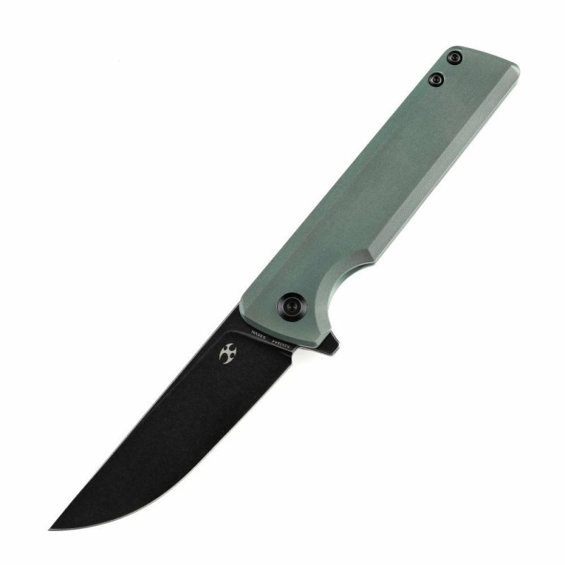 Anomaly Flipper Knife Green Orange Peel Finish Titanium Handle (3.14”CPM-S35VN Blade) Dirk Pinkerton-K2038A4 Green | Folding Pocket Knives