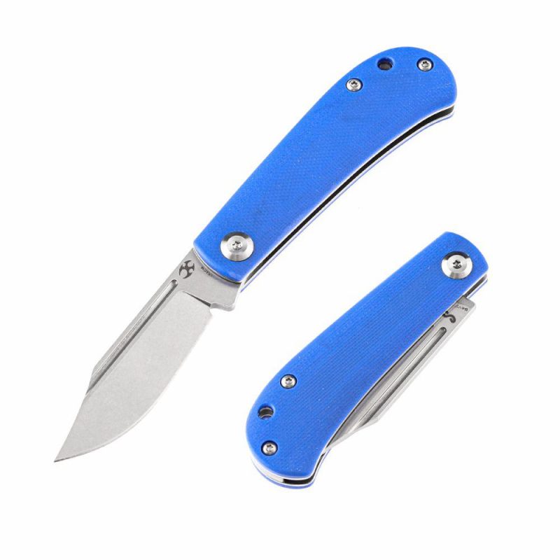 Bevy Slip Joint Knife Blue G10 Handle (2.45” 154CM Blade)Nick Swan Design-T2026S7 Blue | Folding Pocket Knives