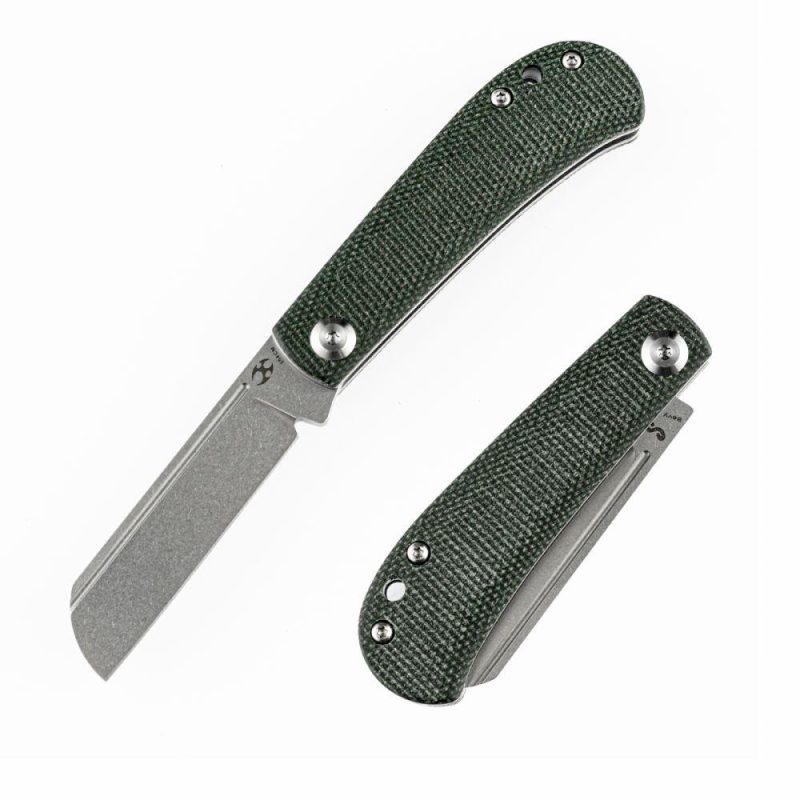 Bevy Slip Joint Knife Green Micarta Handle (2.9” 154CM Blade)Nick Swan Design-T2026F2 Green | Folding Pocket Knives