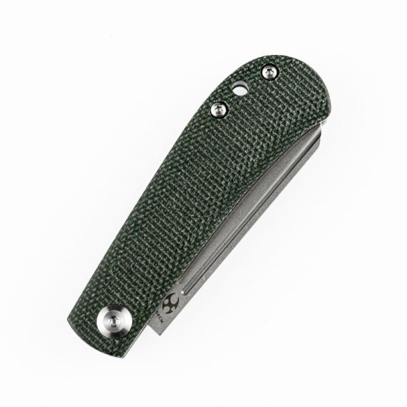 Bevy Slip Joint Knife Green Micarta Handle (2.9” 154CM Blade)Nick Swan Design-T2026F2 Green | Folding Pocket Knives