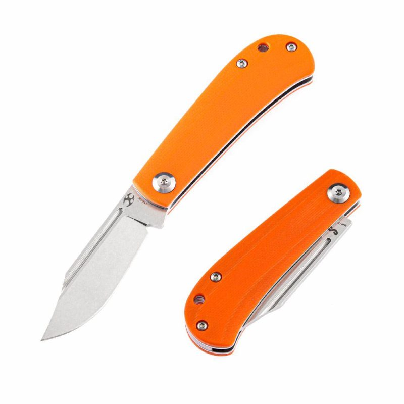 Bevy Slip Joint Knife Orange G10 Handle (2.45” 154CM Blade)Nick Swan Design-T2026S8 Orange | Folding Pocket Knives