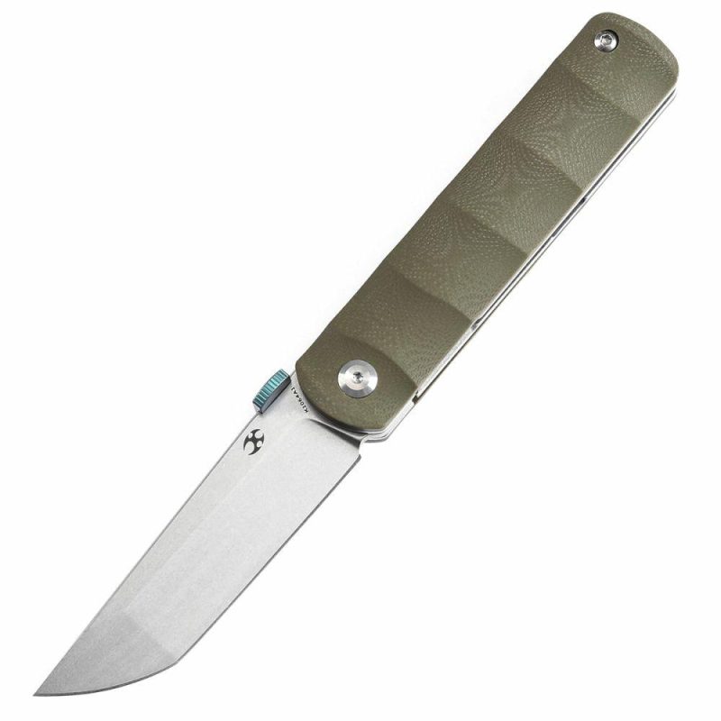 BTF Thumb Disc Knife Green G10 Handle (3.24” CPM-S35VN Blade)Rolf Helbig-K1064A1 Green | Folding Pocket Knives