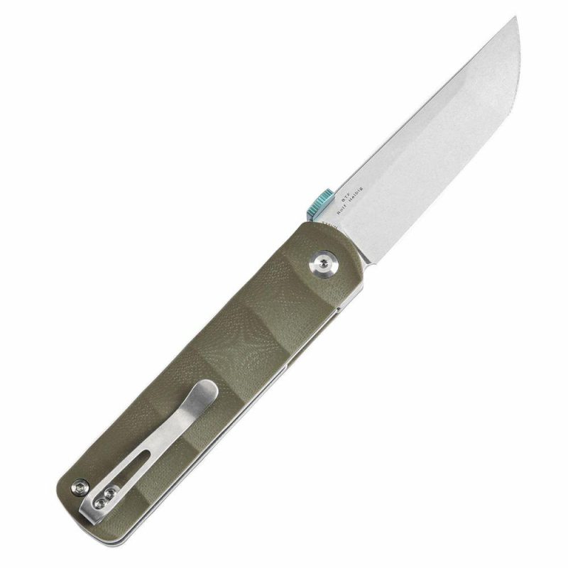 BTF Thumb Disc Knife Green G10 Handle (3.24” CPM-S35VN Blade)Rolf Helbig-K1064A1 Green | Folding Pocket Knives