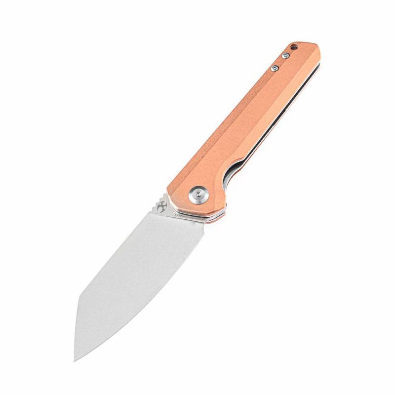 Bulldozer K1028B1 CPM-S35VN Blade Red Copper Handle with Kim Ning Design | Folding Pocket Knives