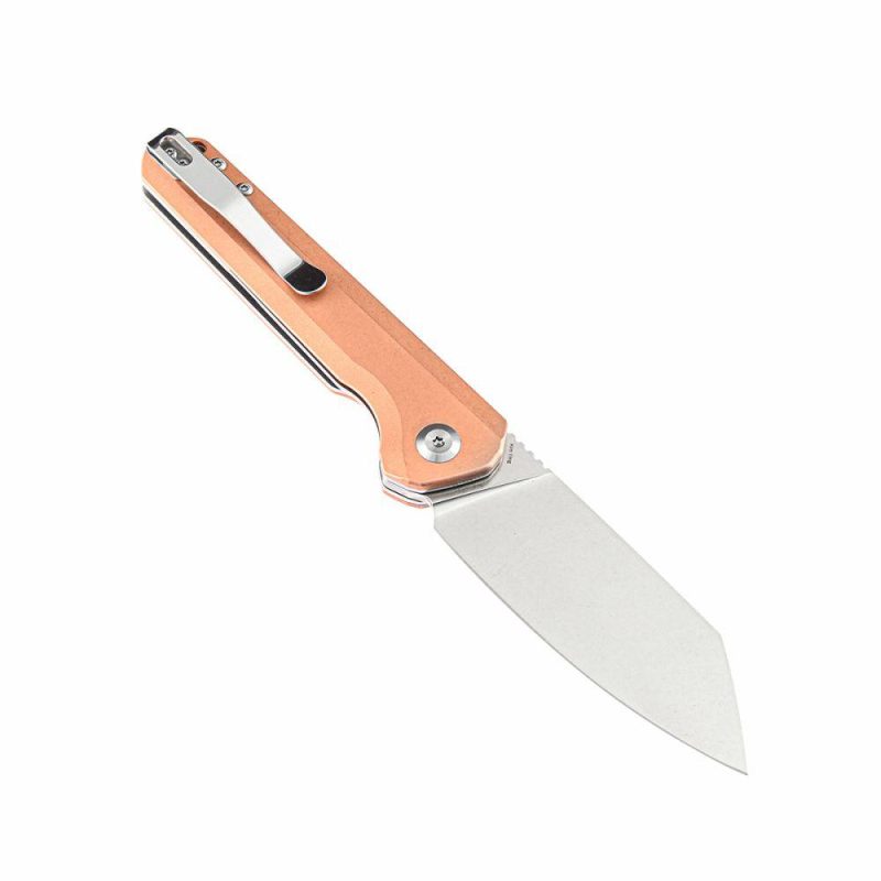 Bulldozer K1028B1 CPM-S35VN Blade Red Copper Handle with Kim Ning Design | Folding Pocket Knives