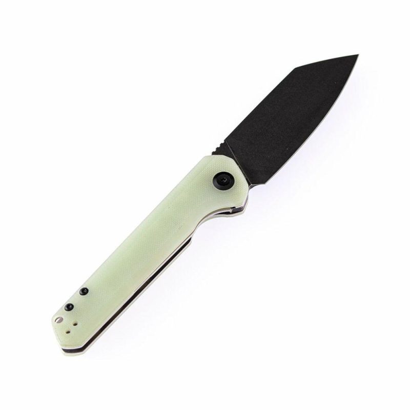 Bulldozer T1028A2 Jade G10 Handle Black TiCn Coated D2 Blade with Kim Ning Design | Folding Pocket Knives