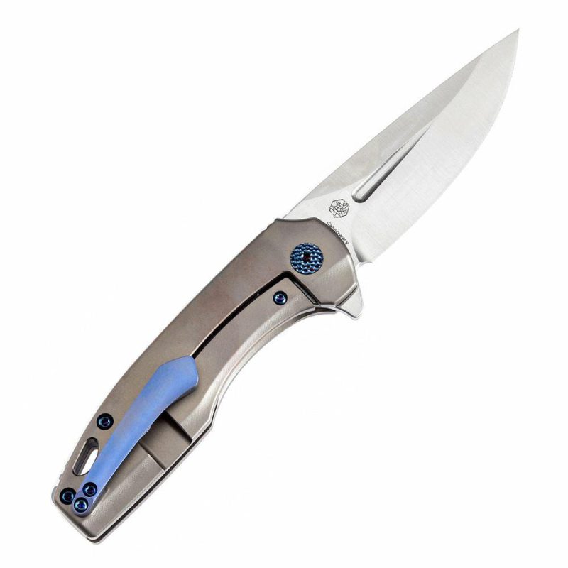 Cassowary Flipper Knife Bronzed Anodized Titanium Handle (2.9” CPM S35VN Blade) Koch Tools -K2065A5 Bronzed Anodized | Folding Pocket Knives