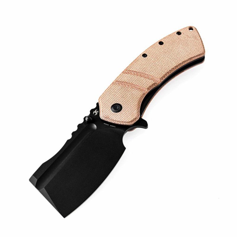 Cleavers XL Korvid T1030A2 Brown Micarta Handle Designed by Koch Tools Brown | Folding Pocket Knives