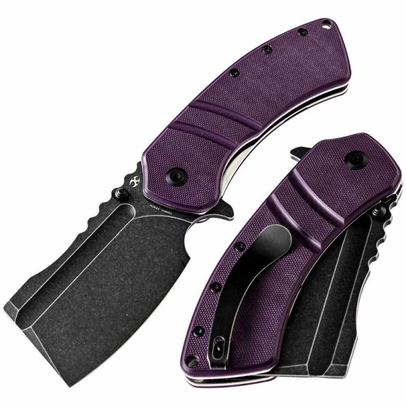 Cleavers XL Korvid T1030A4 Purple G10 Handle Designed by Koch Tools Purple | Folding Pocket Knives