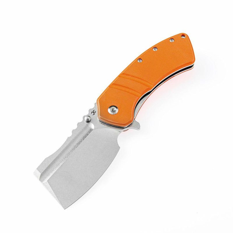 Cleavers XL Korvid T1030A6 Orange G10 Handle Designed by Koch Tools Light Sand | Folding Pocket Knives