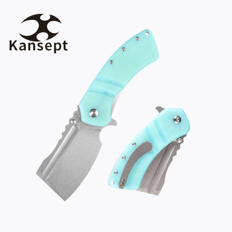 Cleavers XL Korvid T1030A7 Stonewashed 154CM Blade Tiffany blue G10 Handle Designed by Koch Tools Blue | Folding Pocket Knives