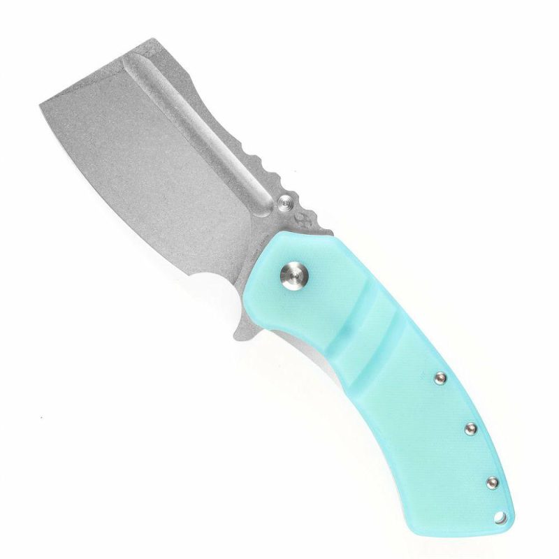 Cleavers XL Korvid T1030A7 Stonewashed 154CM Blade Tiffany blue G10 Handle Designed by Koch Tools Blue | Folding Pocket Knives