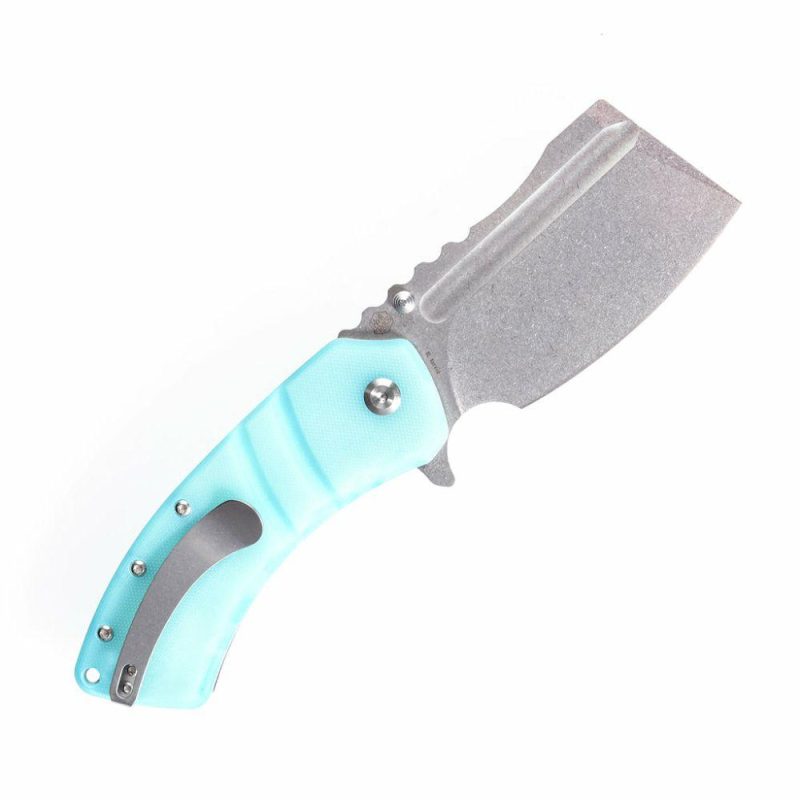 Cleavers XL Korvid T1030A7 Stonewashed 154CM Blade Tiffany blue G10 Handle Designed by Koch Tools Blue | Folding Pocket Knives