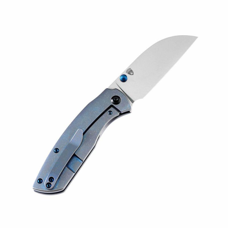 Convict K1023B2 CPM-S35VN Blade Blue Anodized Titanium Handle Handle with Sheepdog Knives Design Blue | Folding Pocket Knives