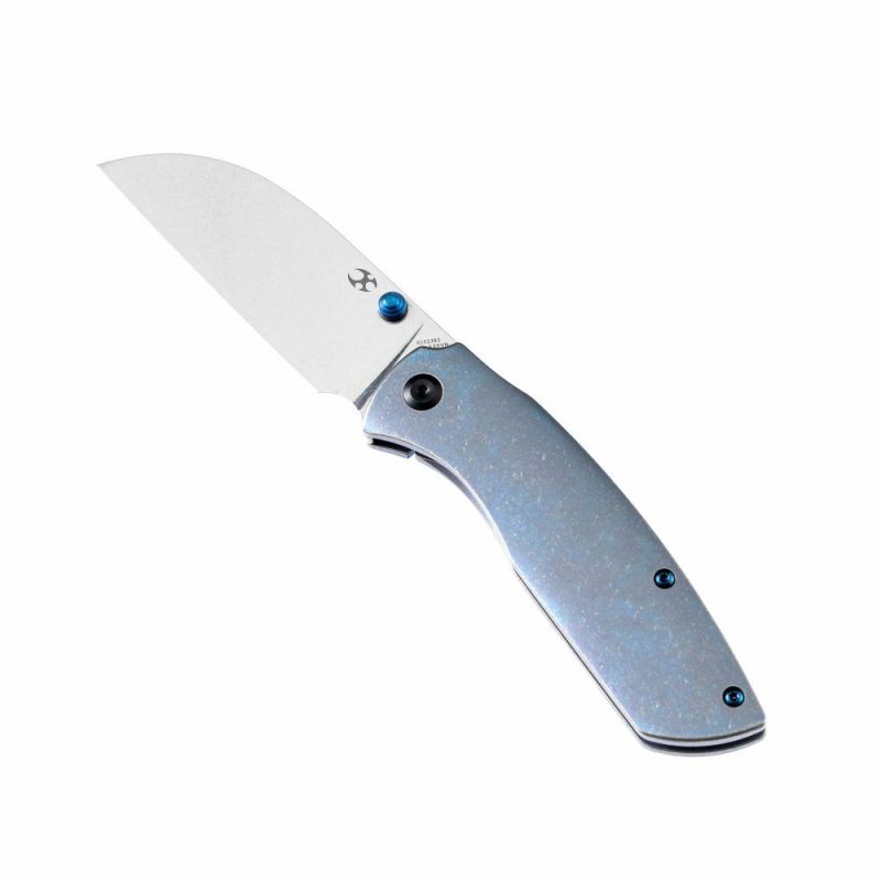 Convict K1023B2 CPM-S35VN Blade Blue Anodized Titanium Handle Handle with Sheepdog Knives Design Blue | Folding Pocket Knives