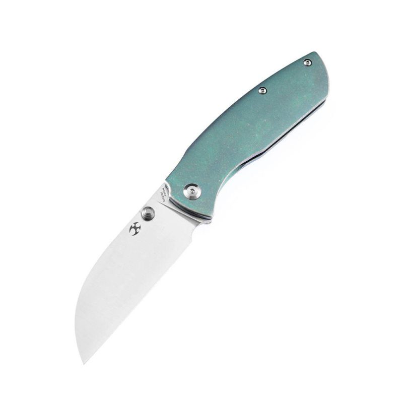 Convict K1023B3 CPM-S35VN Blade Green Anodized Titanium Handle with Sheepdog Knives Design Green | Folding Pocket Knives