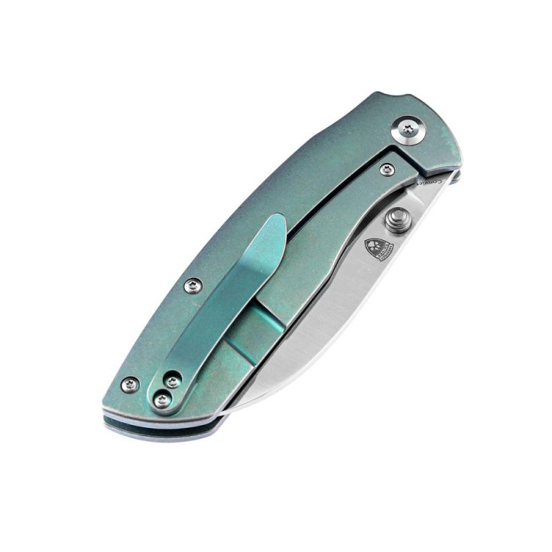 Convict K1023B3 CPM-S35VN Blade Green Anodized Titanium Handle with Sheepdog Knives Design Green | Folding Pocket Knives