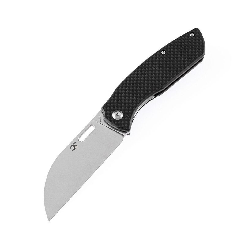 Convict T1023A2 Stonewashed 154CM Black Carbon Fiber Handle with Sheepdog Knives Design Black | Folding Pocket Knives