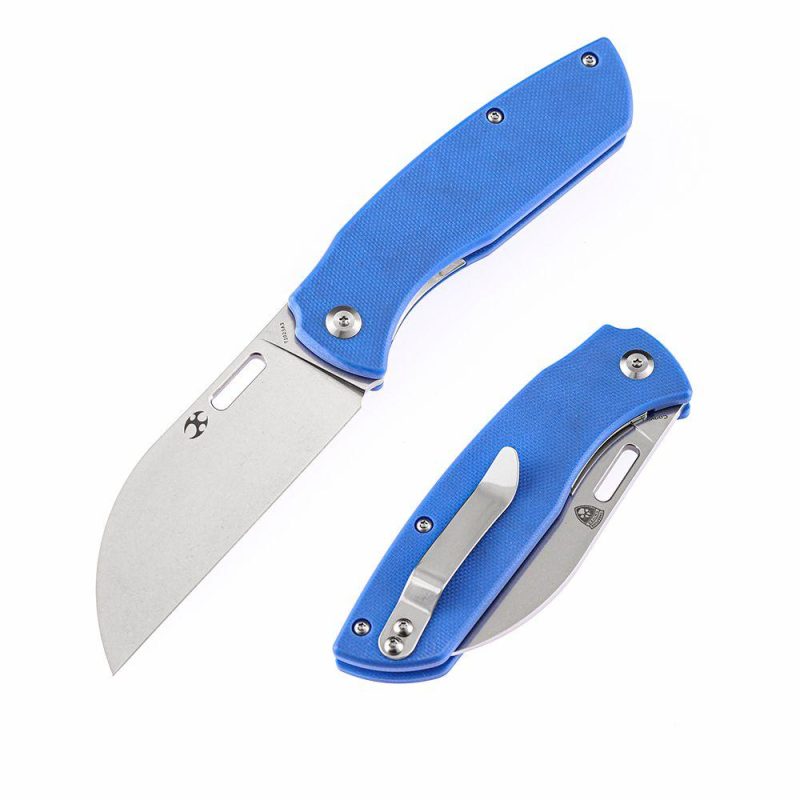 Convict T1023A3 Stonewashed 154CM Blue G10 Handle with Sheepdog Knives Design Blue | Folding Pocket Knives