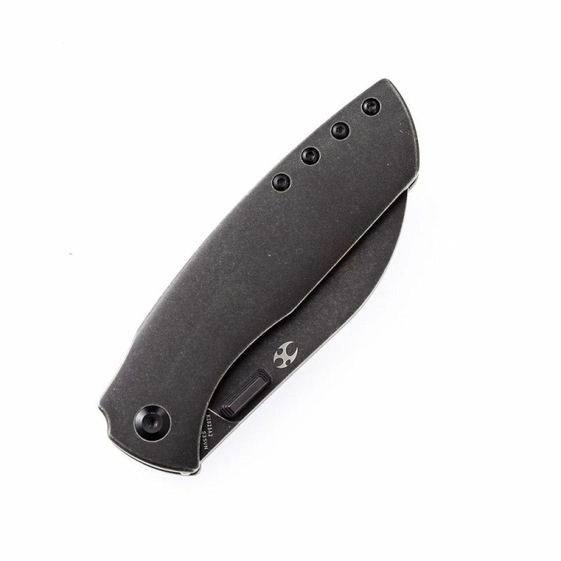 Convict Thumb Studs Knife Titanium Handle (3.3"CPM-S35VN Blade)Sheepdog Knives Design-K1023A2 Black | Folding Pocket Knives