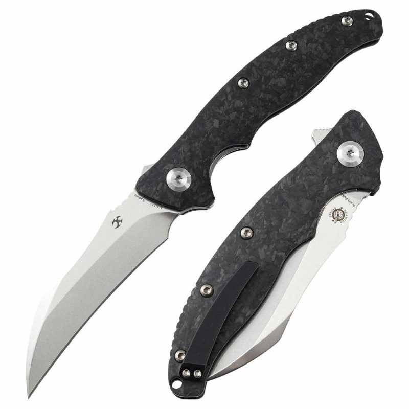 Copperhead K1017A1 CPM-S35VN Blade Shred Carbon Fiber Handle with Branton/Ehlers Design | Folding Pocket Knives