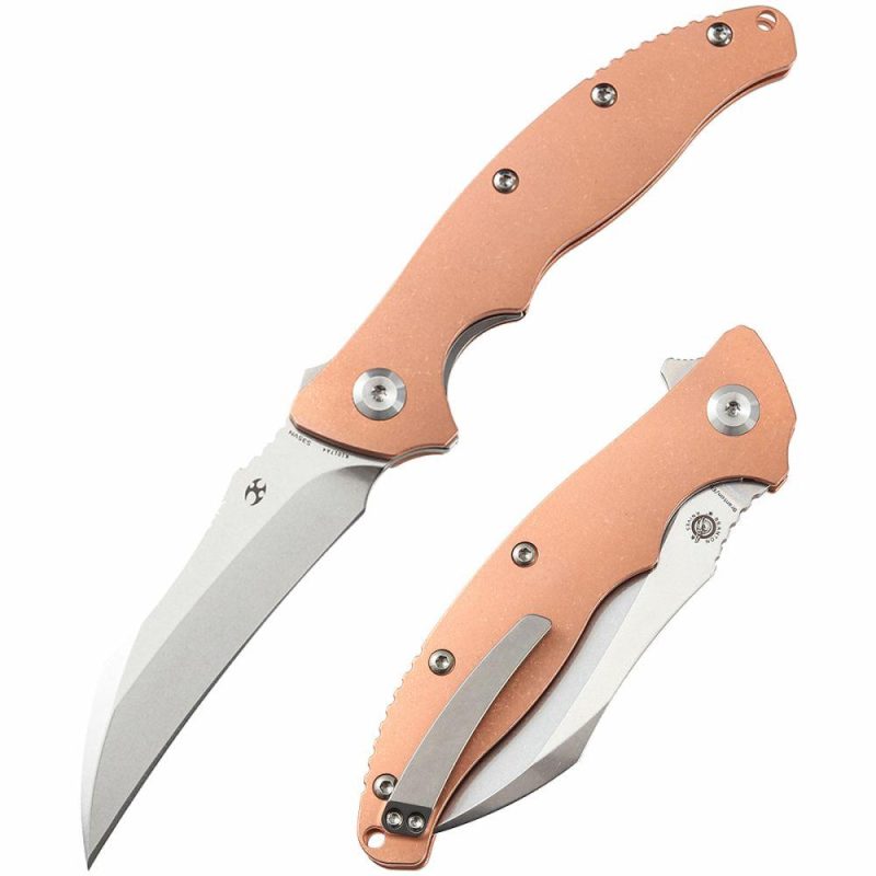 Copperhead K1017A4 CPM-S35VN Blade Copper + Stainless Steel Handle with Branton/Ehlers Design | Folding Pocket Knives