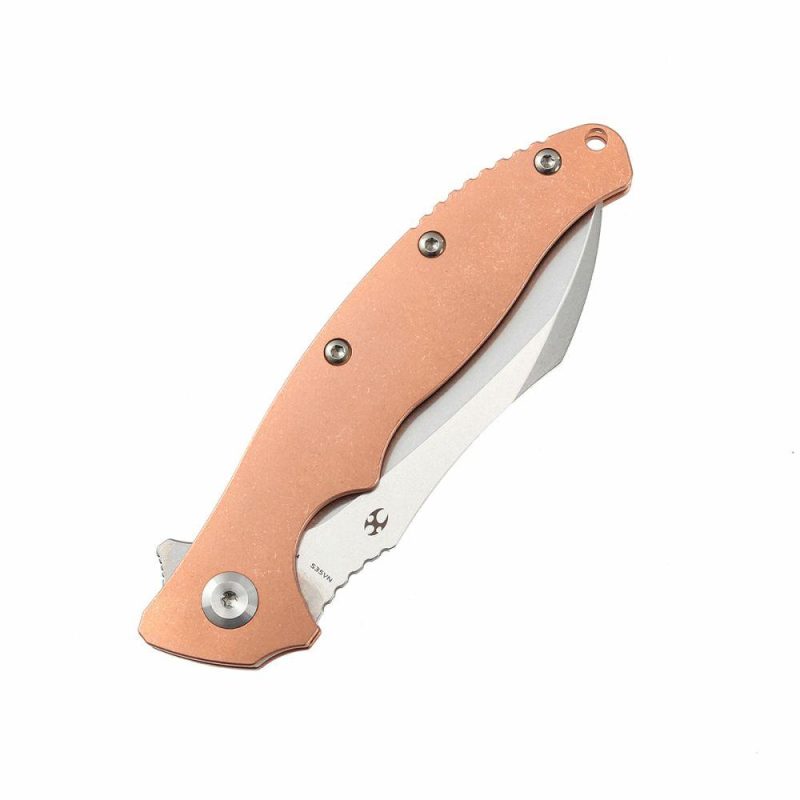 Copperhead K1017A4 CPM-S35VN Blade Copper + Stainless Steel Handle with Branton/Ehlers Design | Folding Pocket Knives