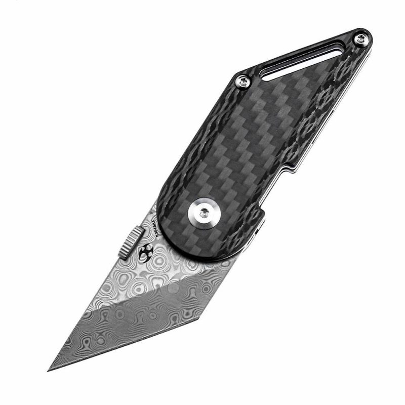 Dash K3045A1 Designed by Dirk Pinkerton Damascus Twll Carbon Fiber Black | Folding Pocket Knives