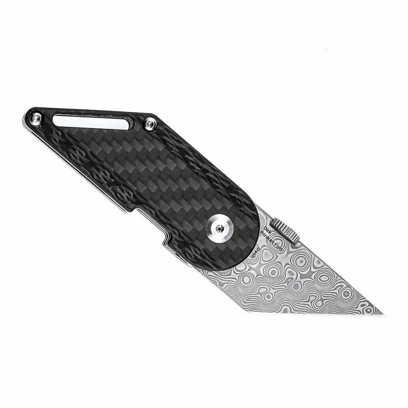 Dash K3045A1 Designed by Dirk Pinkerton Damascus Twll Carbon Fiber Black | Folding Pocket Knives