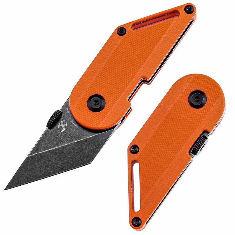 Dash T3045A3 Designed by Dirk Pinkerton Black Stonewashed 154CM Orange G10 Orange | Folding Pocket Knives