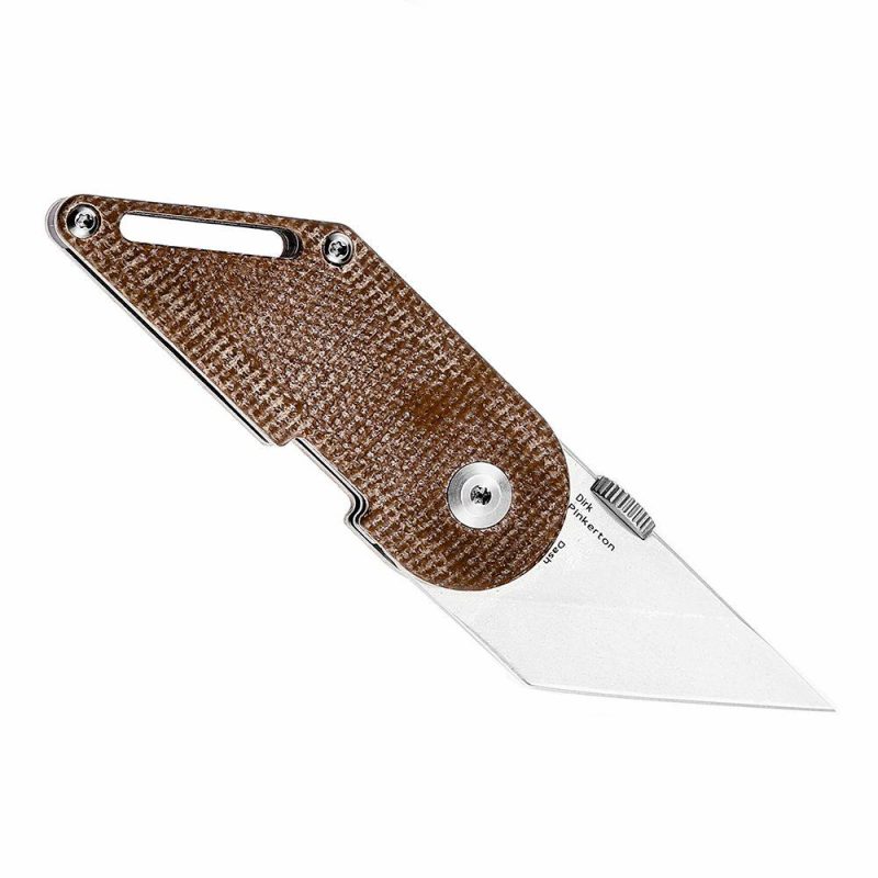 Dash Thumb Disc 1.69" Stonewashed 154CM Brown Micarta Designed by Dirk Pinkerton -T3045A6 Brown | Folding Pocket Knives