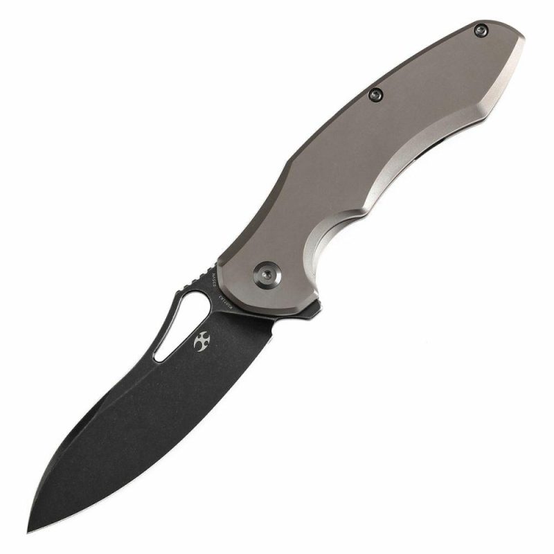 Echis Thumb Hole Bronze Anodized Titanium Handle (3.45”CPM S35VN Blade ) Djinn Design -K1071A2 Black Bronze | Folding Pocket Knives