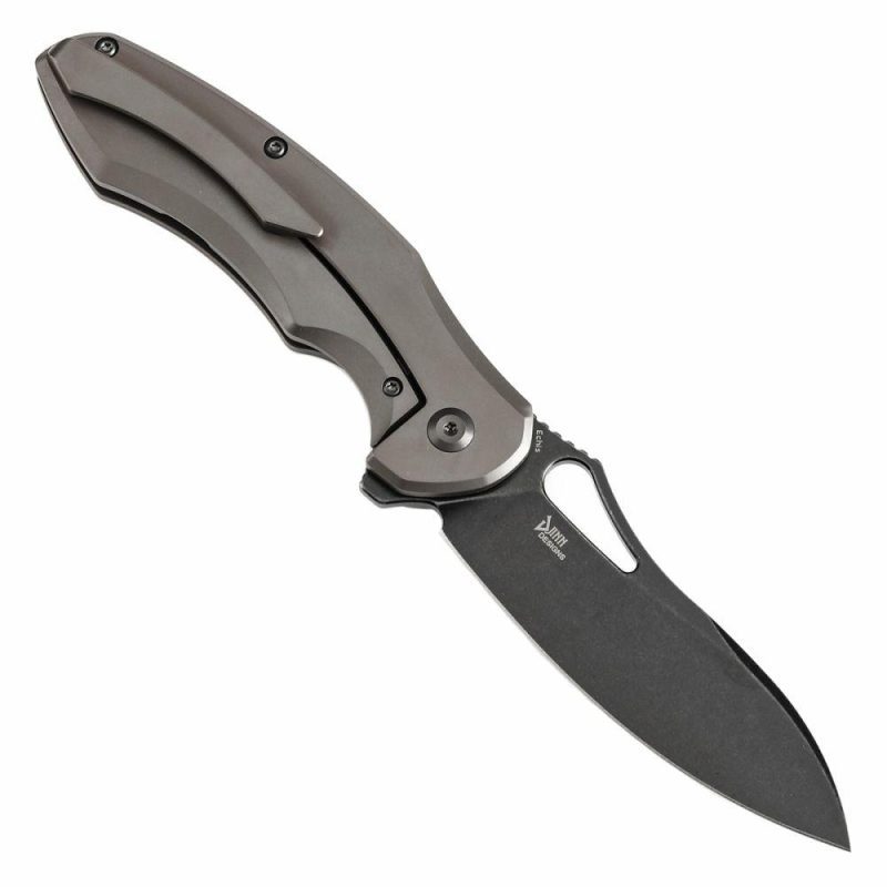 Echis Thumb Hole Bronze Anodized Titanium Handle (3.45”CPM S35VN Blade ) Djinn Design -K1071A2 Black Bronze | Folding Pocket Knives