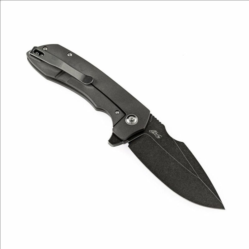 Entity K1036A2 Black TiCn Coated and Stonewashed CPM-S35VN Blade Silicon Carbided Titanium Handle with Nalu Knives design | Folding Pocket Knives