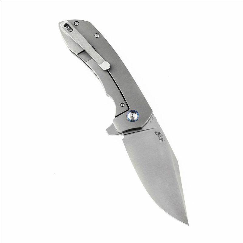 Entity K1036B1 Satin CPM-S35VN Blade Bead Blasted Titanium Handle with Nalu Knives design | Folding Pocket Knives