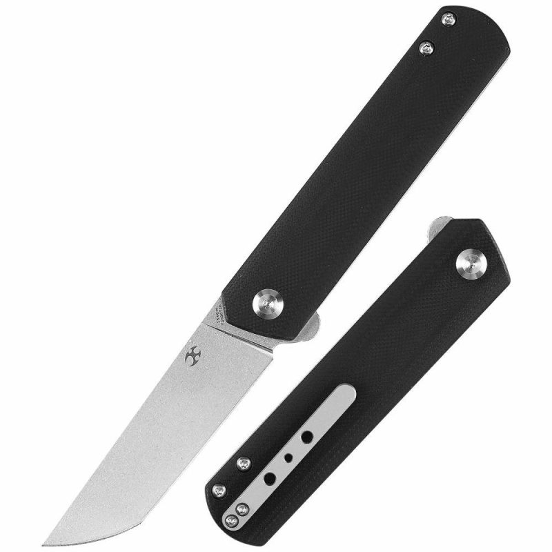 Foosa Slip Joint/Flipper Knife Black G10 Handle(3.06"154CM Blade) Rolf Helbig Design-T2020T10 Black | Folding Pocket Knives