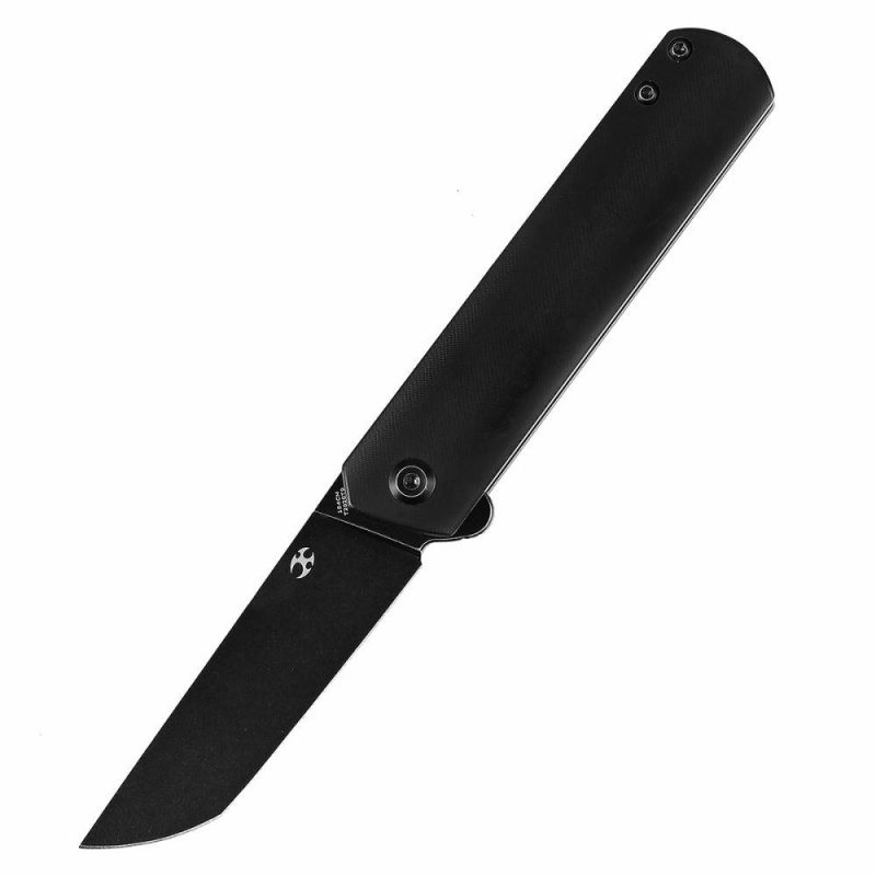 Foosa Slip Joint/Flipper Knife Yellow Acrylic Handle(3.06"154CM Blade) Rolf Helbig Design-T2020T9 Black | Folding Pocket Knives