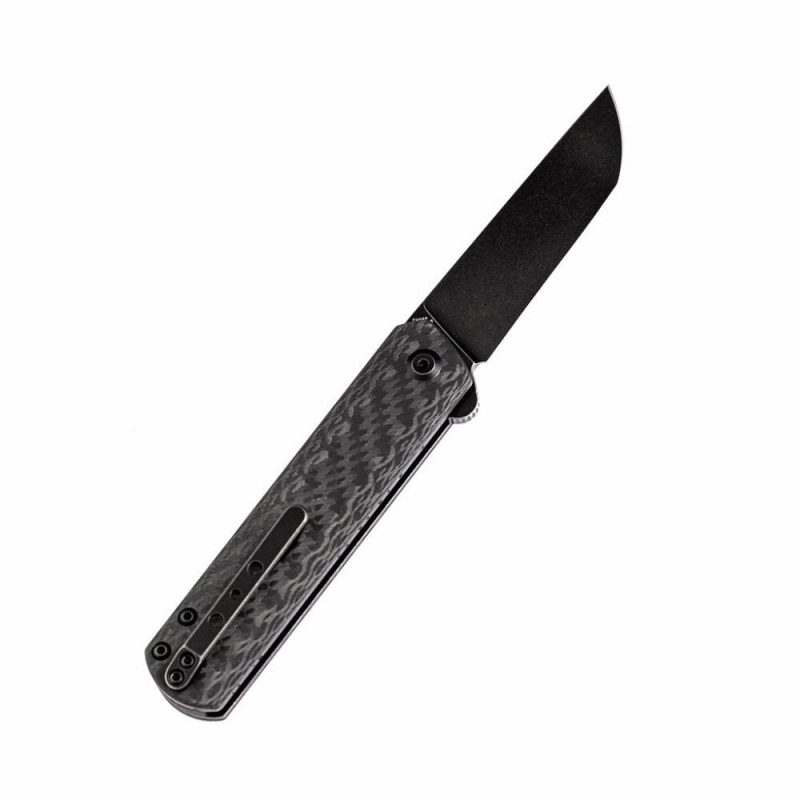 Foosa T2020T3 154CM Blade Twill Carbon Fiber Handle with Rolf Helbig Design Black | Folding Pocket Knives