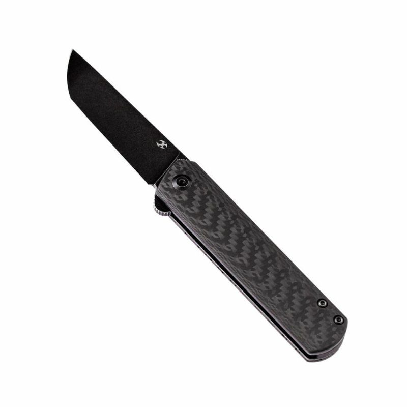 Foosa T2020T3 154CM Blade Twill Carbon Fiber Handle with Rolf Helbig Design Black | Folding Pocket Knives