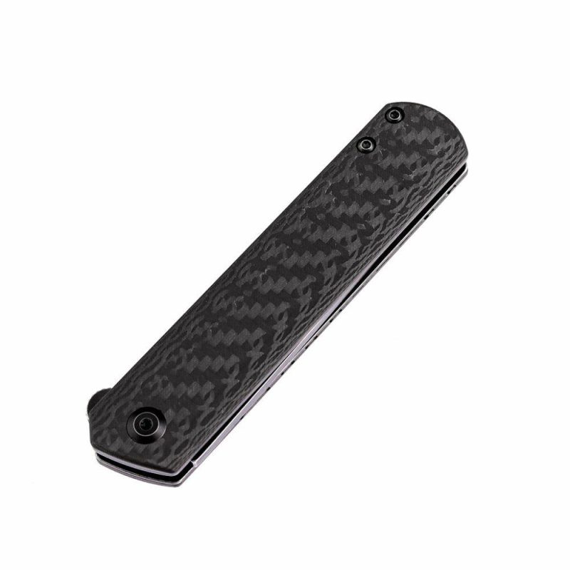 Foosa T2020T3 154CM Blade Twill Carbon Fiber Handle with Rolf Helbig Design Black | Folding Pocket Knives