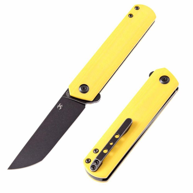 Foosa T2020T6 154CM Blade Yellow G10 Handle with Rolf Helbig Design Yellow | Folding Pocket Knives