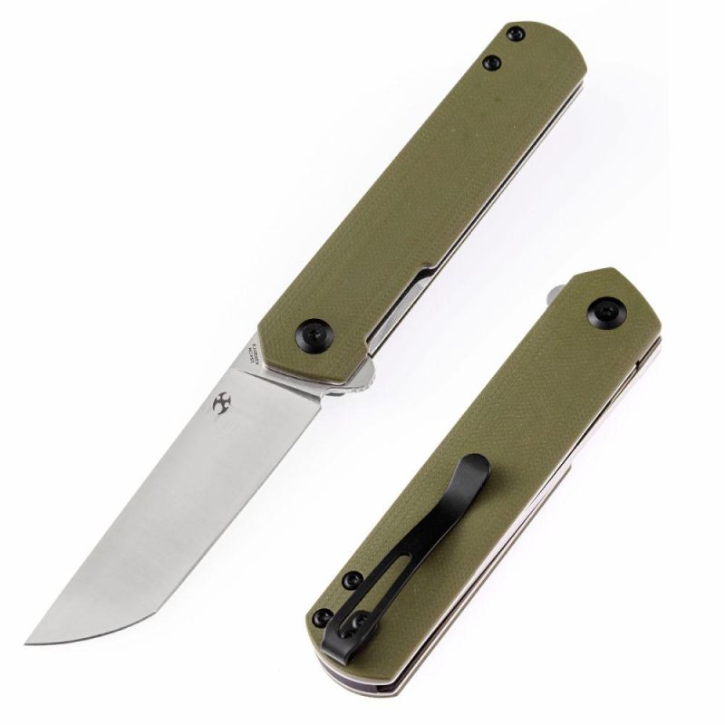 Foosa X2020T3 154CM Blade Liner Lock Folder OD Green G10 Handle Rolf Helbig Design Brown | Folding Pocket Knives