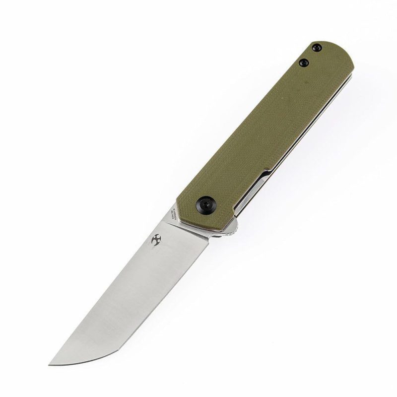 Foosa X2020T3 154CM Blade Liner Lock Folder OD Green G10 Handle Rolf Helbig Design Brown | Folding Pocket Knives