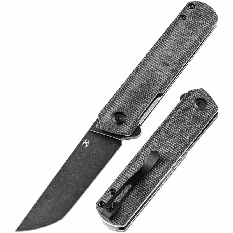 Foosa X2020T6 Black TiCn Coated 154CM Blade Liner Lock Folder Black Micarta Handle Rolf Helbig Design Limited Edition Black | Folding Pocket Knives