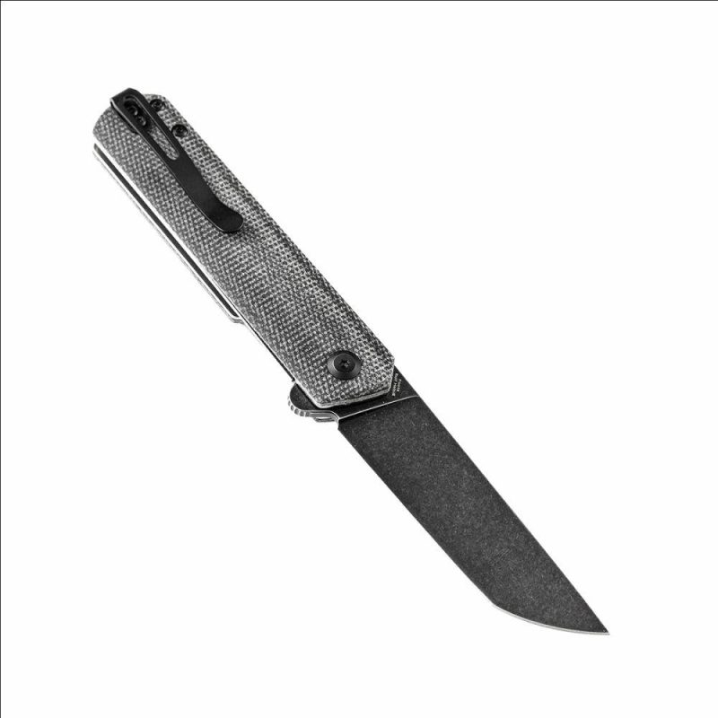 Foosa X2020T6 Black TiCn Coated 154CM Blade Liner Lock Folder Black Micarta Handle Rolf Helbig Design Limited Edition Black | Folding Pocket Knives