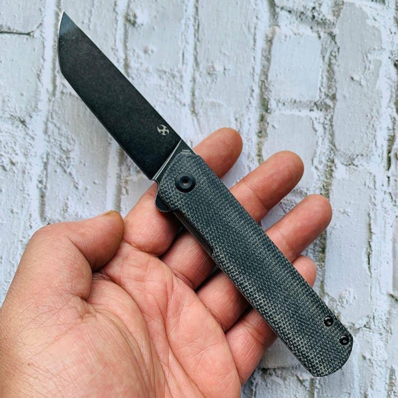 Foosa X2020T6 Black TiCn Coated 154CM Blade Liner Lock Folder Black Micarta Handle Rolf Helbig Design Limited Edition Black | Folding Pocket Knives