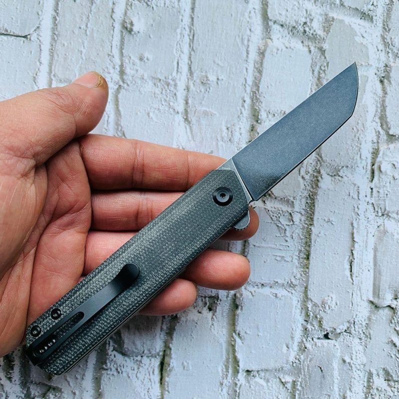 Foosa X2020T6 Black TiCn Coated 154CM Blade Liner Lock Folder Black Micarta Handle Rolf Helbig Design Limited Edition Black | Folding Pocket Knives