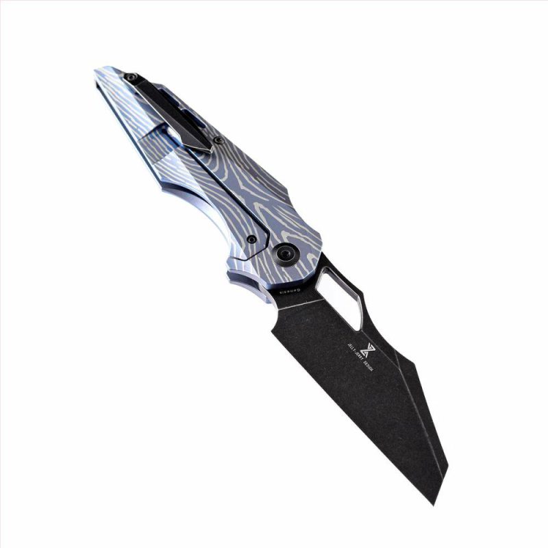 Genesis K1010A4 Jelly Jerry Lightning Strike Anodized Titanium Handle CPM-S35VN | Folding Pocket Knives