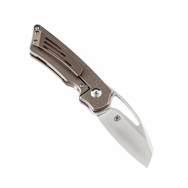 Goblin K2016A6 CPM-S35VN Blade and Titanium Handle with Holes Marshall Noble Design Gray | Folding Pocket Knives